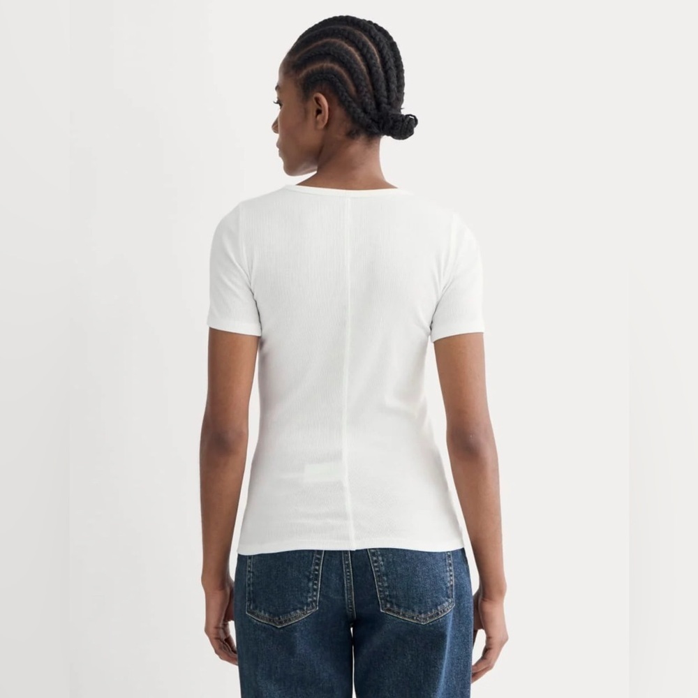 NWT Everlane The Pima Micro-Rib Crew Tee - Picture 2 of 6